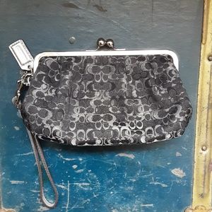 Coach kisslock frame wristlet